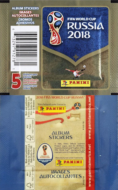 PANINI different sealed packets WORLD CUP 2018 RUSSIA WC 18choose your packet 