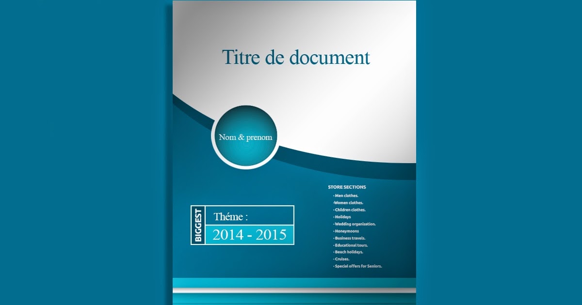 telecharger page de garde doc pour un rapport de stage