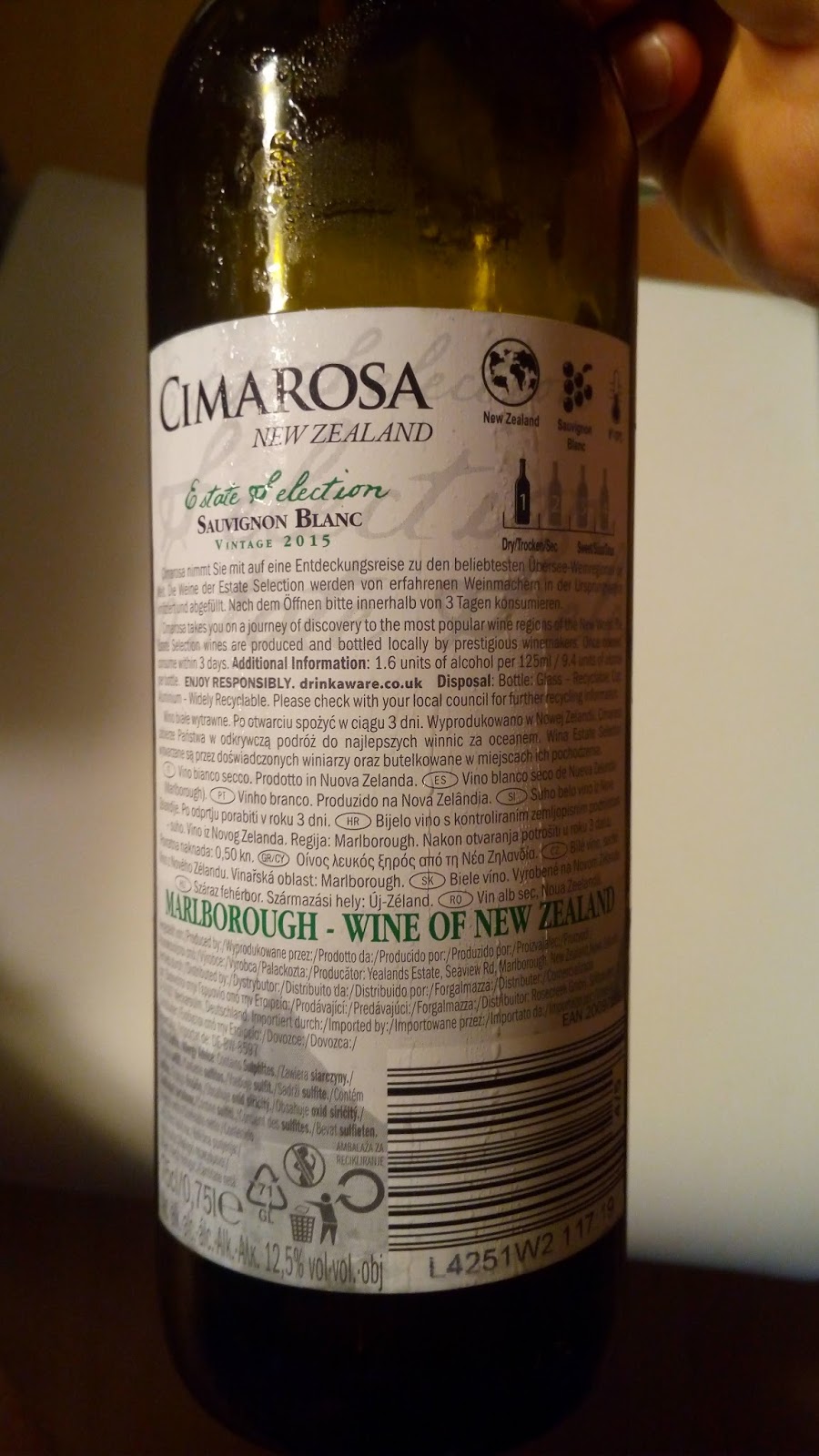 My Wine Cimarosa Estate Selection Sauvignon Blanc 2015