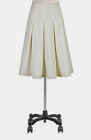 Cotton poplin longer length skirt