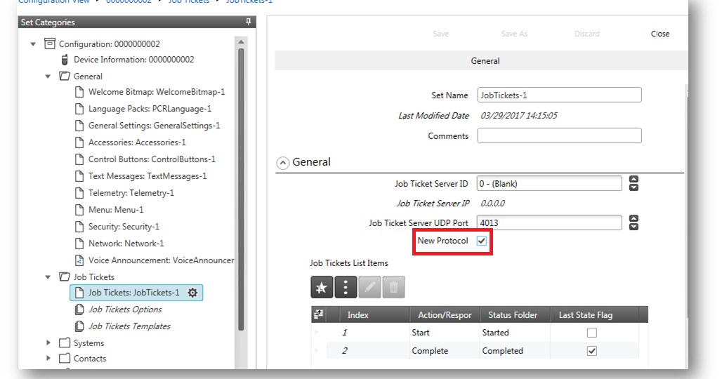New Enhanced Job Ticket protocol DJ0WH