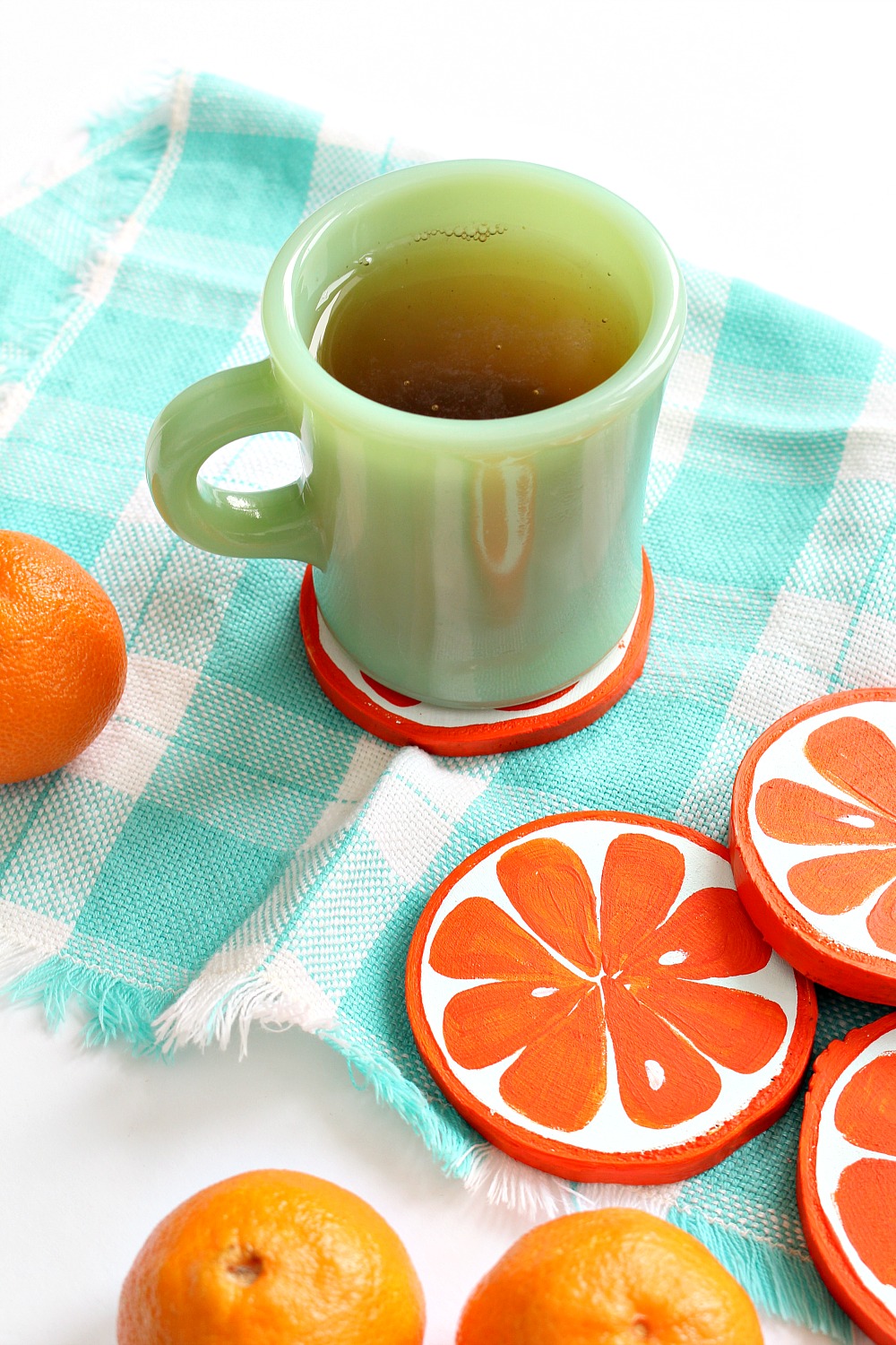 DIY Orange Slice Coasters 