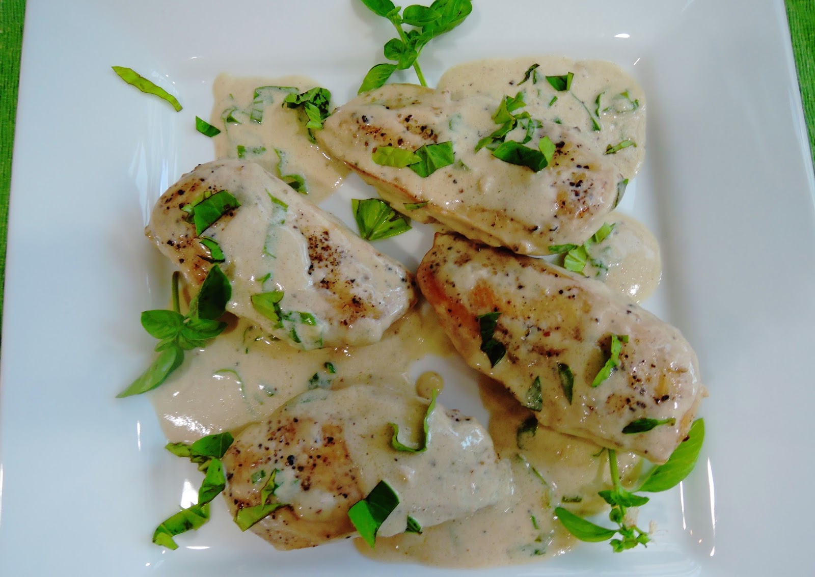 The Briny Lemon PanSeared Chicken Breasts with Brandy Cream Sauce