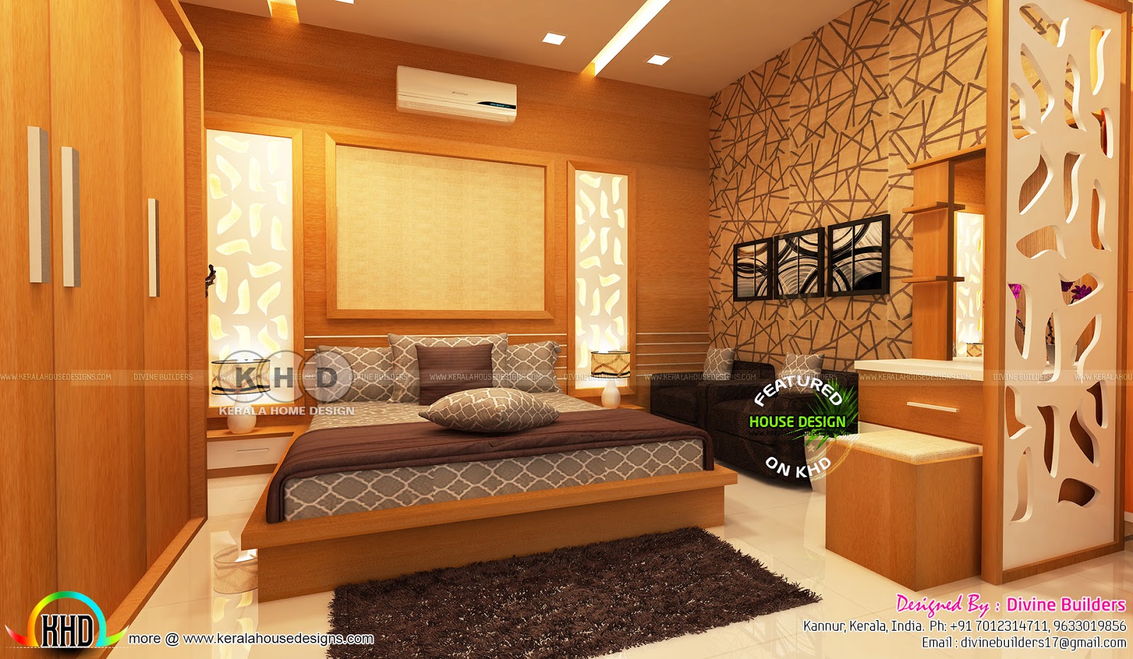 Kerala Interior Designs Bedroom And Dining February 2018 Kerala