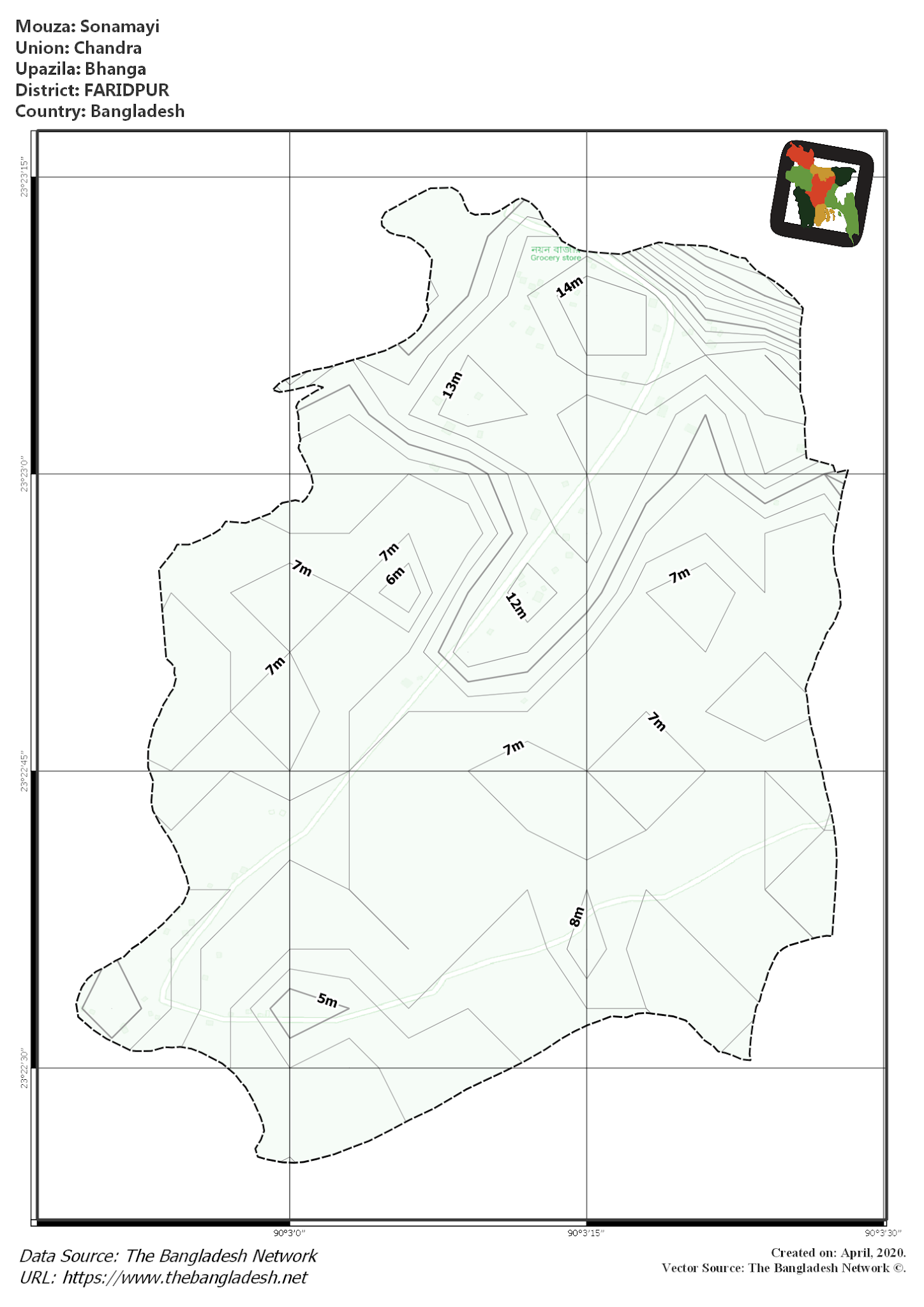 Map of Sonamayi Mouza of Bhanga Upazila, FARIDPUR Map of Sonamayi Mouza of Bhanga Upazila, FARIDPUR, Bangladesh.