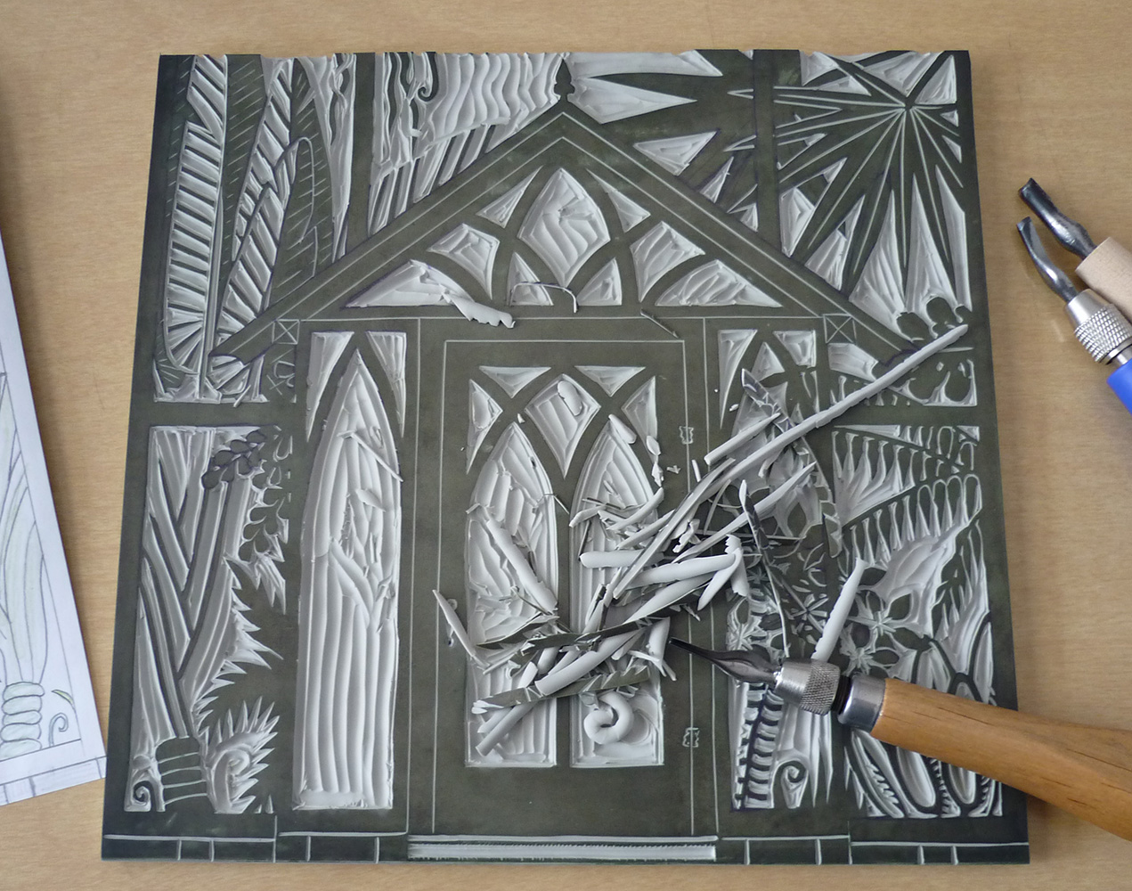 Black and White Completed Reduction Print