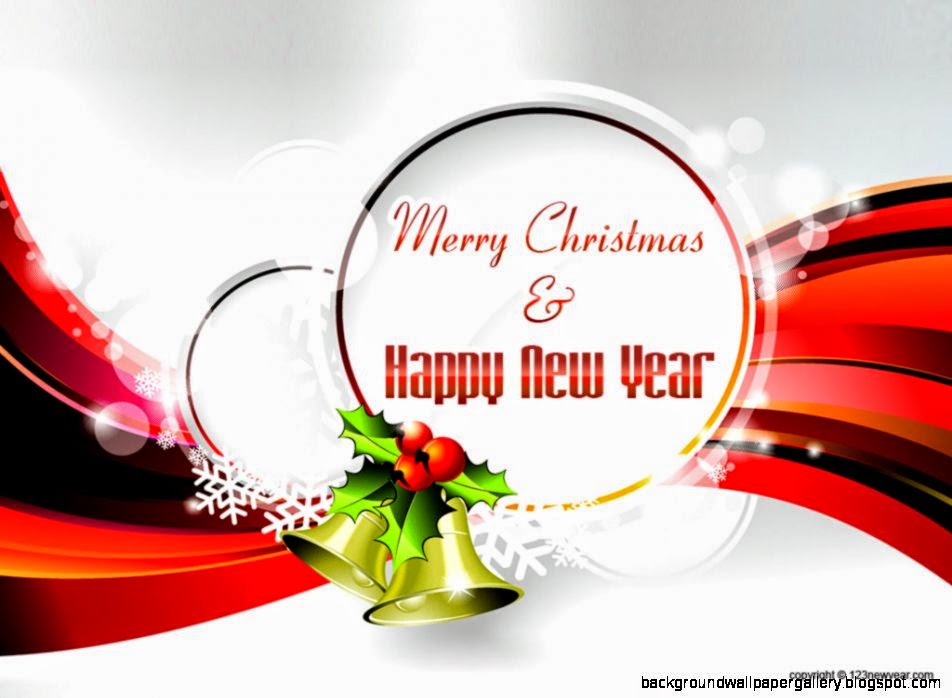 Design New Year With Christmas Card Wallpaper