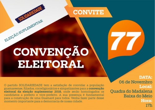 Eleição suplementar de Guamaré: Partido Solidariedade define data de convenção