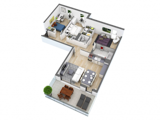 Desain Rumah Modern Insprasi 25 Denah Desain Rumah Modern 3D Sederhana dan Minimalis 3 Kamar