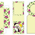 Divertida Caricatura de Pareja en Fondo de Flores Moradas en Amarillo: Mini Kit para Bodas Imprimir Gratis. 