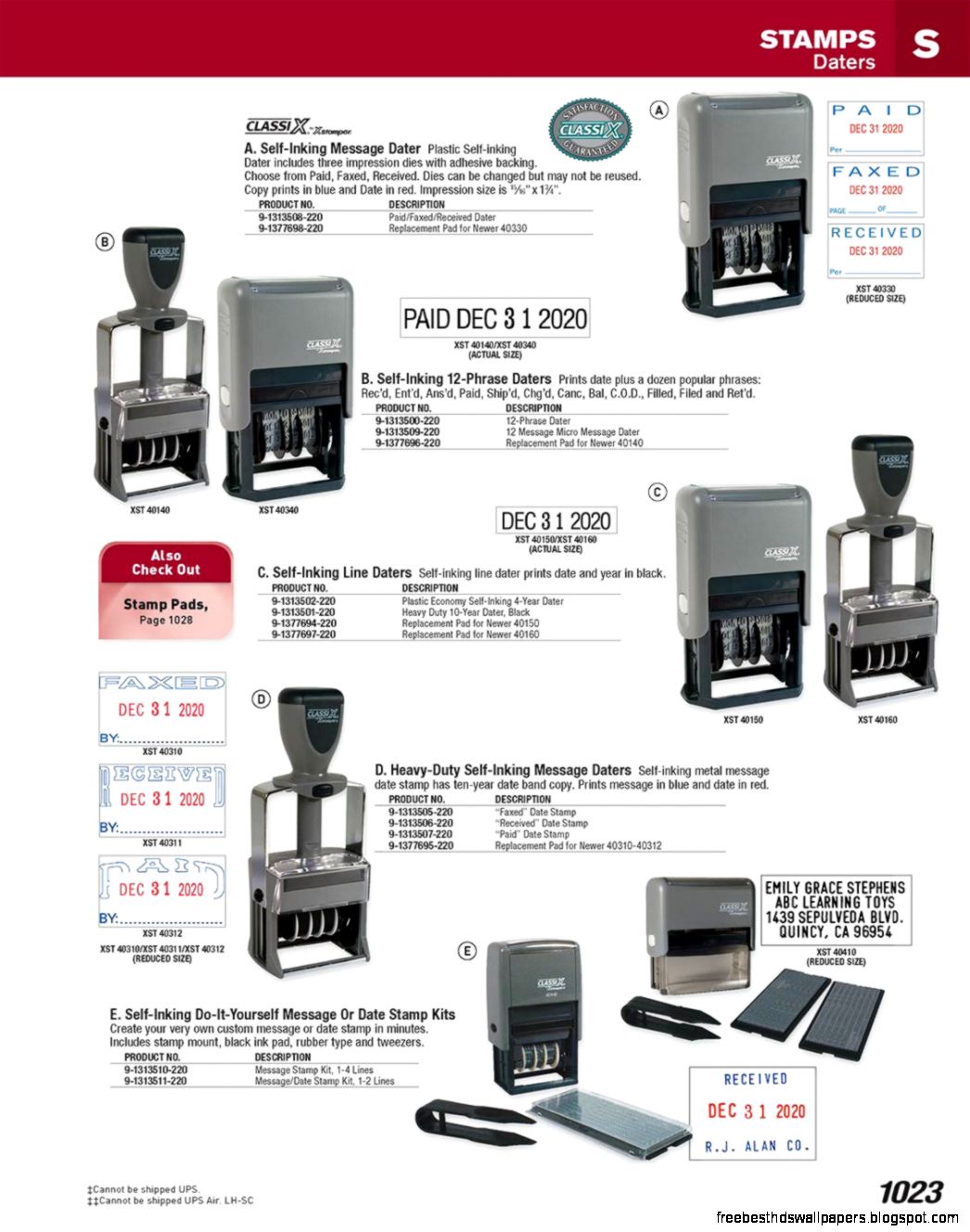 Self Inking Stamp Pads