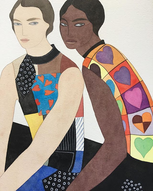 por Kelly Beeman | ilustraciones femeninas bonitas | arte y dibujo, fashion illustrations, a r t | iconoCero watercolor drawings by female artist Kelly Beeman | imagenes lindas de arte