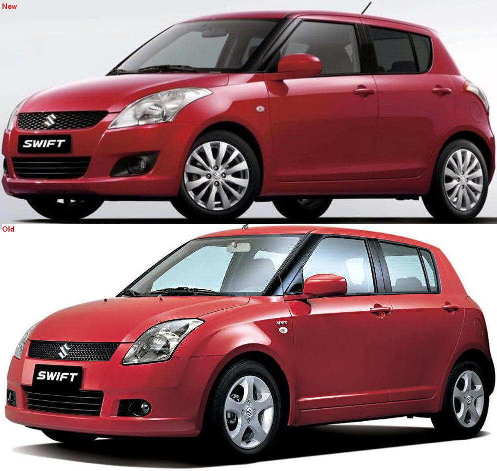 Hybrid Cars Suzuki Swift Pictorial Comparison New Versus Old