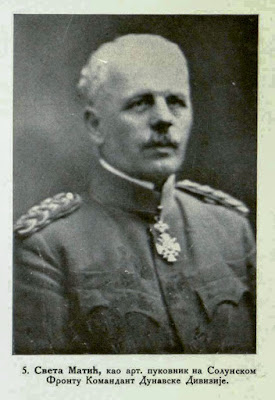 Sveta Matic as artillery Colonel on the Salonica front Commandant of the Danube division