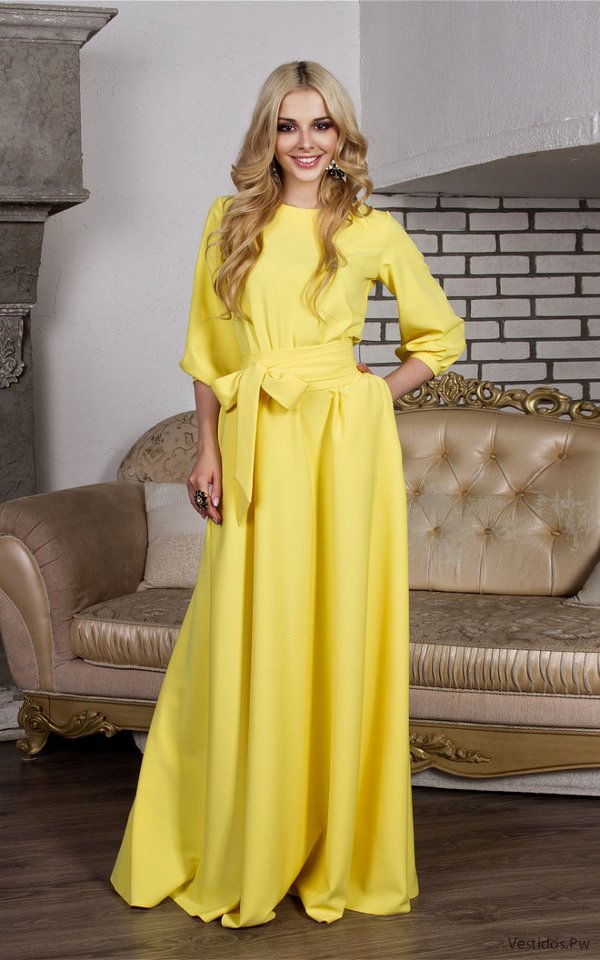 Vestidos de Noche Amarillos ¡Bellos Modelos! | Vestidos | Moda 2019 - 2020