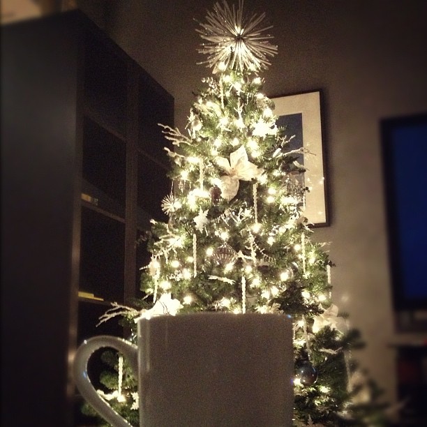 christmas tree and tea cup