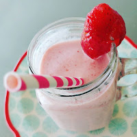 frozen strawberry smoothie closeup