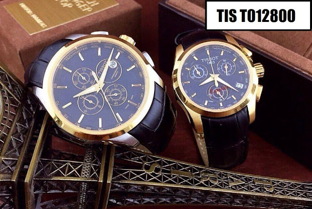 Đồng hồ đôi dây da Tis T012800 