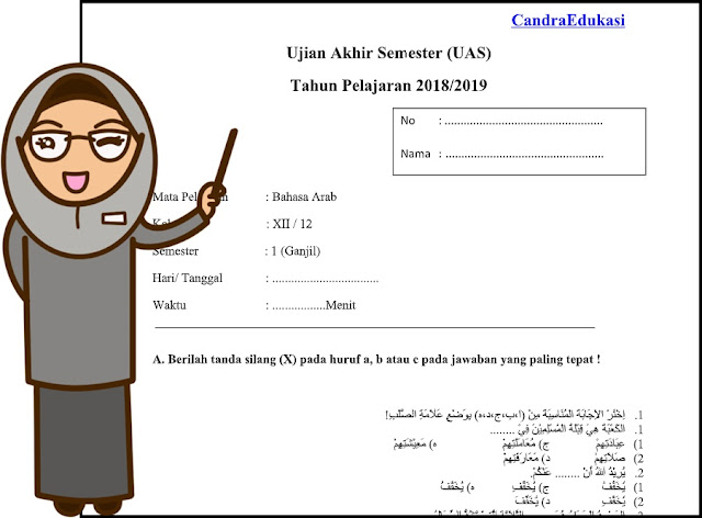 Soal Uas Bahasa Arab Kelas Xii Semester 1