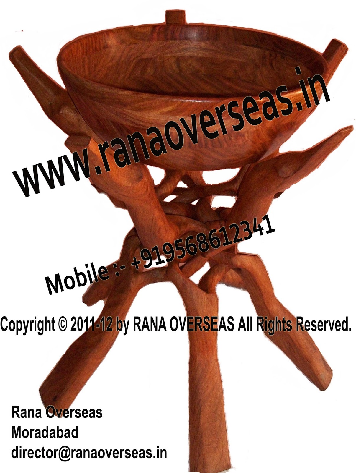 Rana Overseas Wooden Bowl and Wooden Bowl Stands