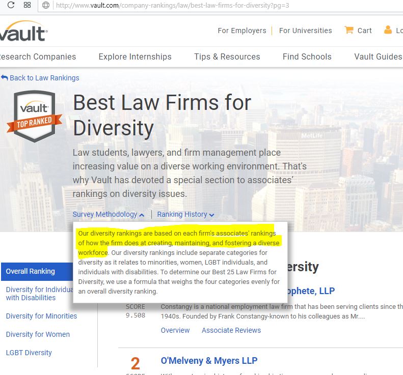 O'Melveny & Myers's lack of ethics Which law firms lie on their Vault