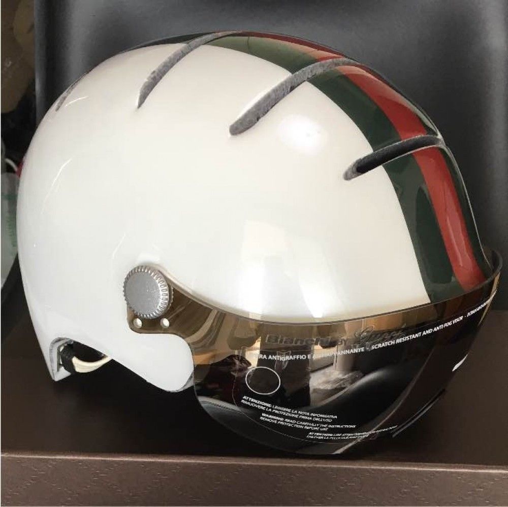 Gucci x Bianchi Web Helmet - White Hats, Accessories - GUC343054