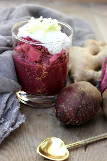 beetroot ginger and apple overnight oats