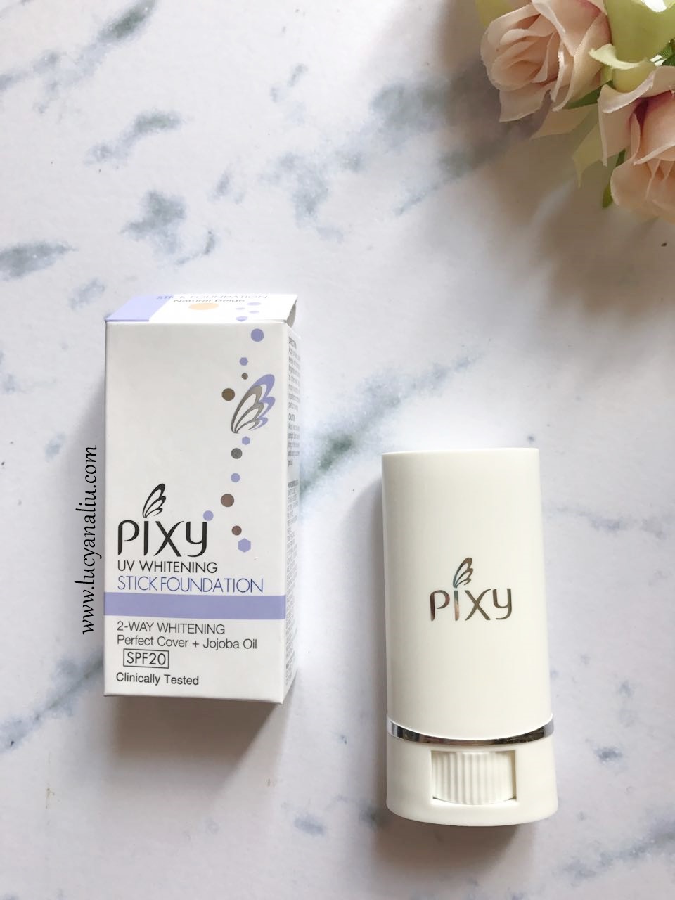 pixy uv whitening stick foundation