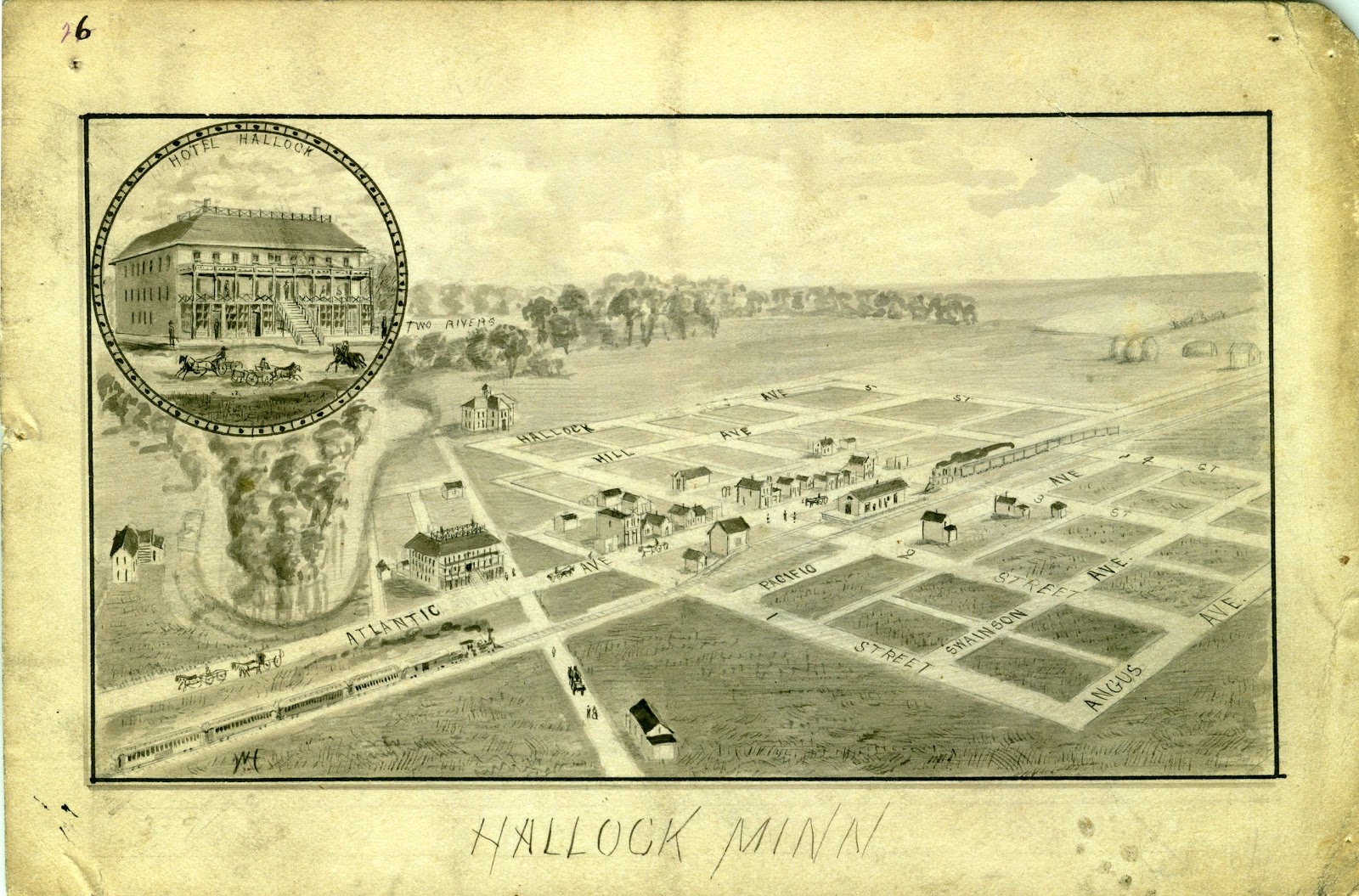 St. Vincent Memories Early Hallock "Bird's Eye View" Map