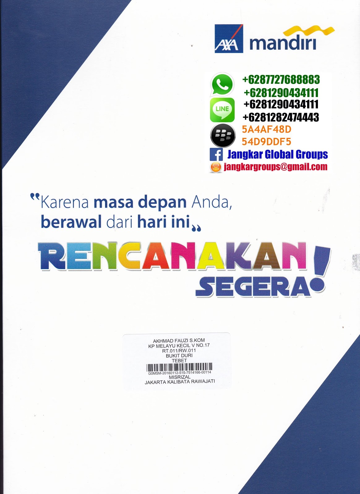 Jangkar Groups: KLAIM ASURANSI AXA MANDIRI