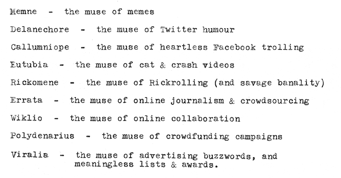Nine muses of social media