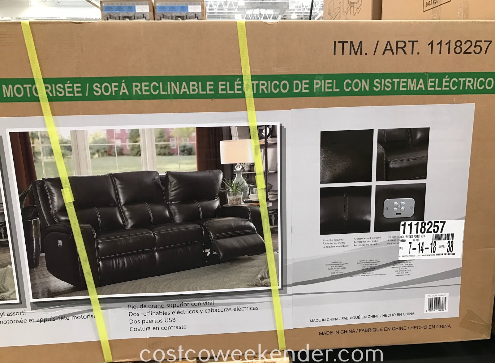 Leather Power Reclining Sofa Costco Weekender