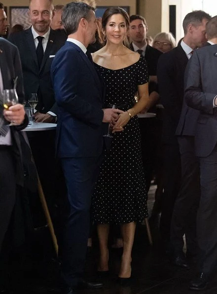 Crown Princess Mary wore a new polka dot dress by Black Halo. Crown Princess Mary wore LK Bennett pumps