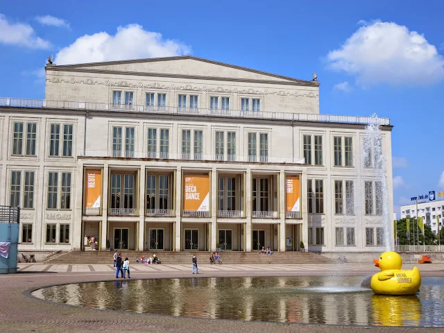 What to see in one day in Leipzig: Leipzig Opera House with rubber duck