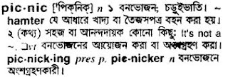 picnic Bengali meaning 
