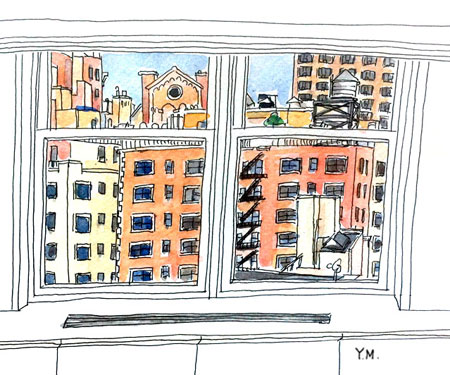 New York City from window by Yukié Matsushita