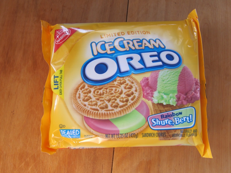 Review Nabisco Rainbow Sherbet Ice Cream Oreo Cookies Brand Eating