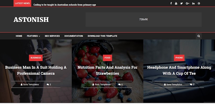Astonish Free Blogger Template