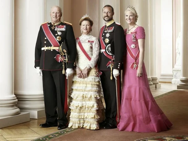 Queen Sonja, King Harald, Crown Prince Haakon, Crown Princess Mette-Marit