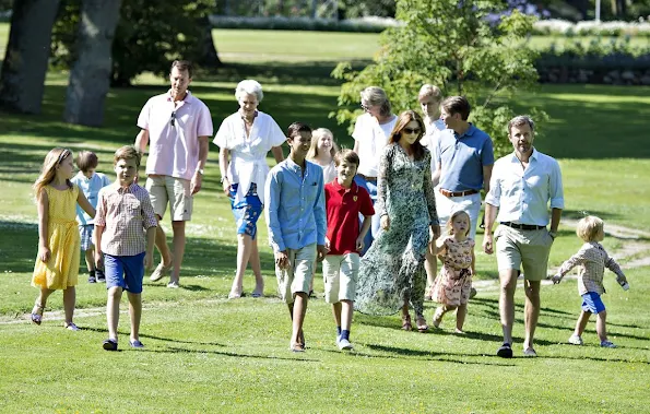 Danish Royal Family  posed for the media at the annual photo session at Grasten Slot.