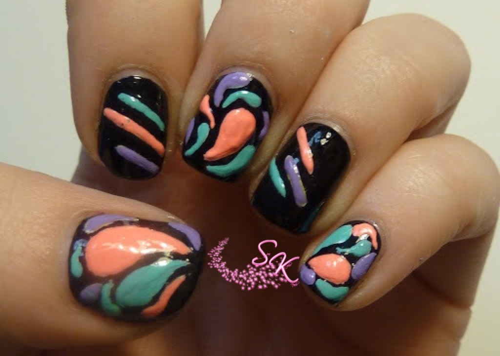 Triplet "Jazzy" Nail Art The Little Canvas