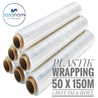 Discount Promo 1 Box Plastik Wrapping 50Cm X 150M Stretch Film Plastic Wrap Ori
