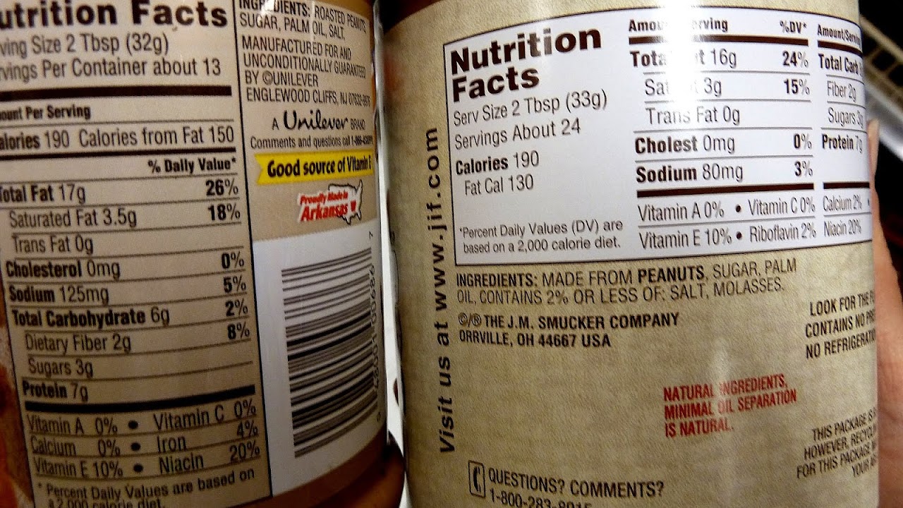Peanut Butter Sugar Content Sugar Choices