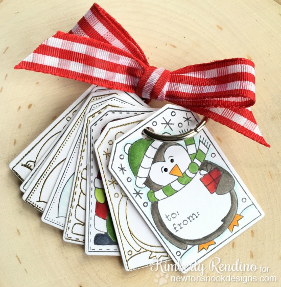 Holiday Tag set by Kimberly Rendino | Jolly Tags Stamp and Die Set by Newton's Nook Designs #newtonsnook