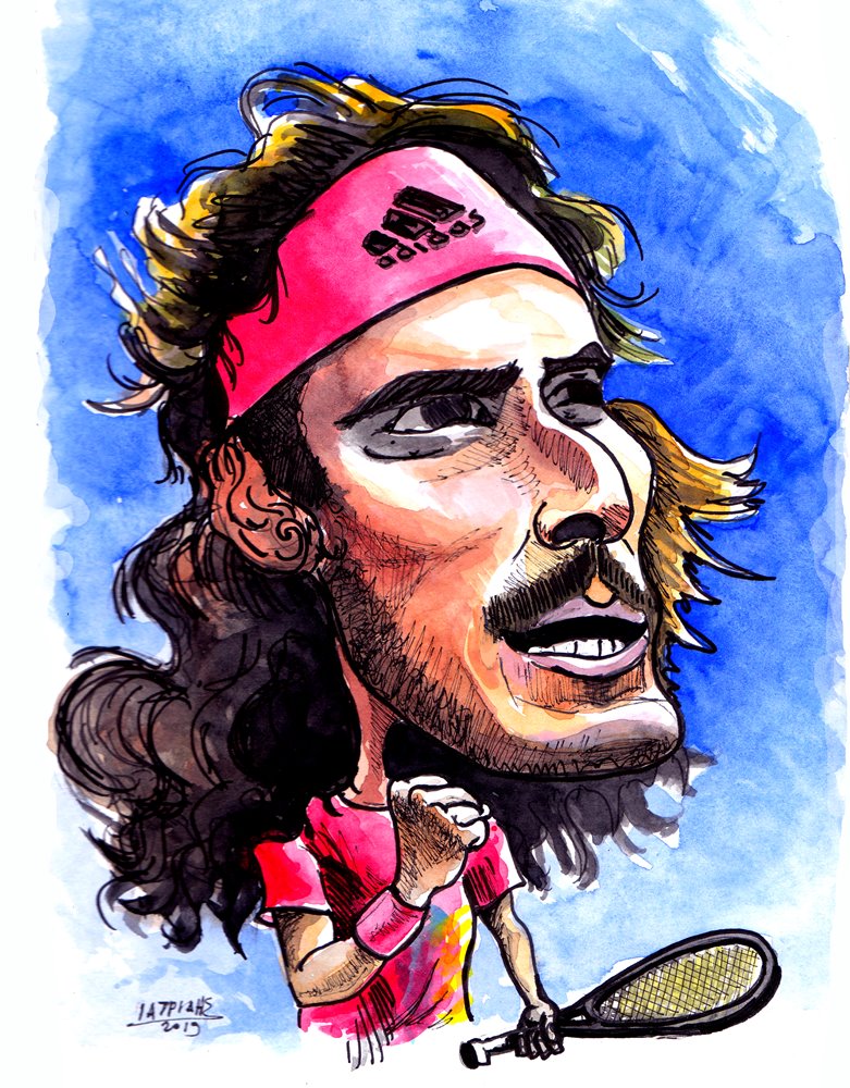 stefanos tsitsipas egxrwmh karikatoura