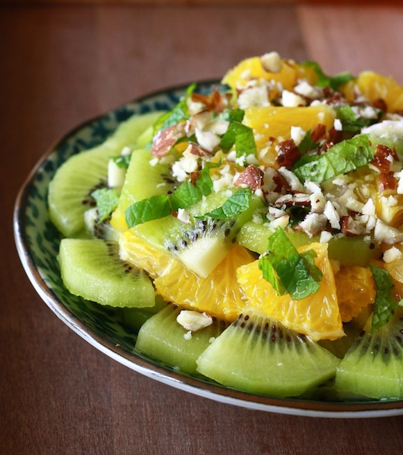 Minty Fruit Salad with Honey-Ginger Dressing by SeasonWithSpice.com