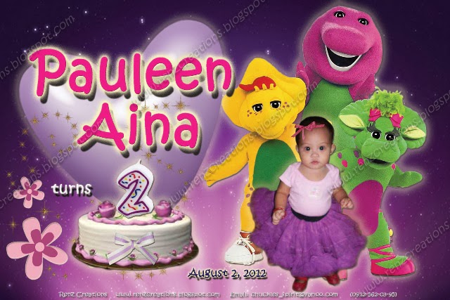 Renz Creations: Invitations and Giveaways: Pauleen's 2nd Birthday Tarp