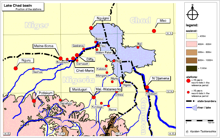 Чад озеро карта
