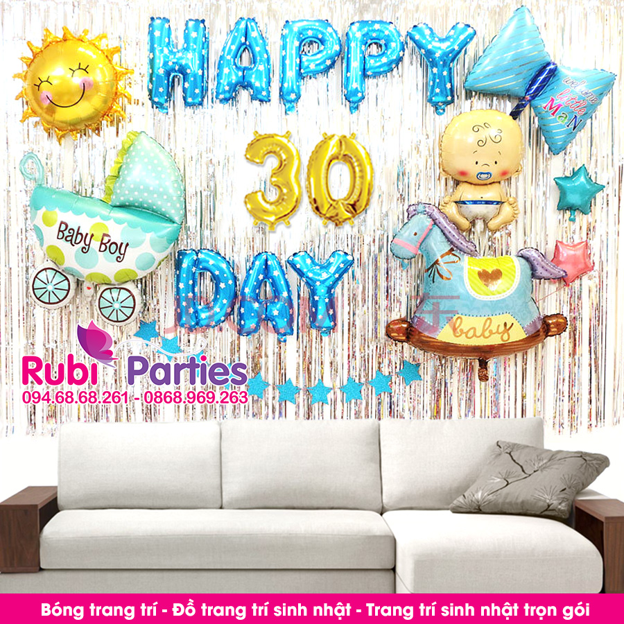 Bóng trang trí đầy tháng cho bé tại Ứng Hòa Bong trang tri day thang cho be tai Ung Hoa