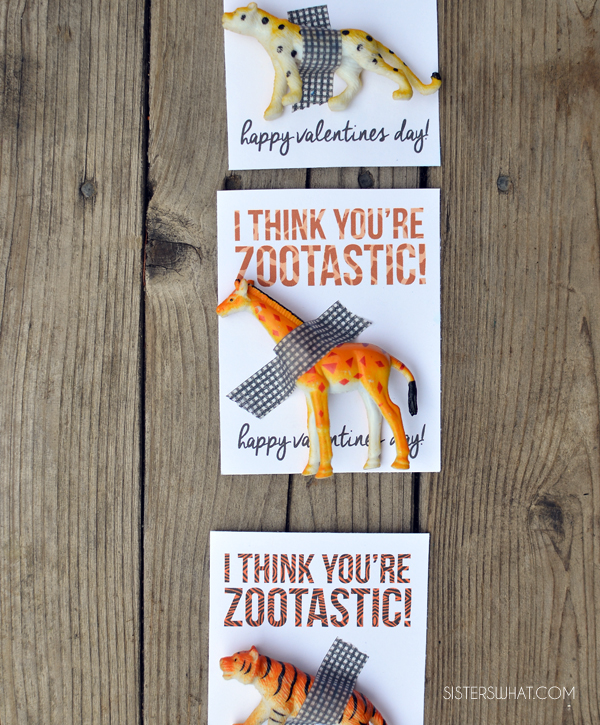 I Think You're Zootastic Valentine Free Printable